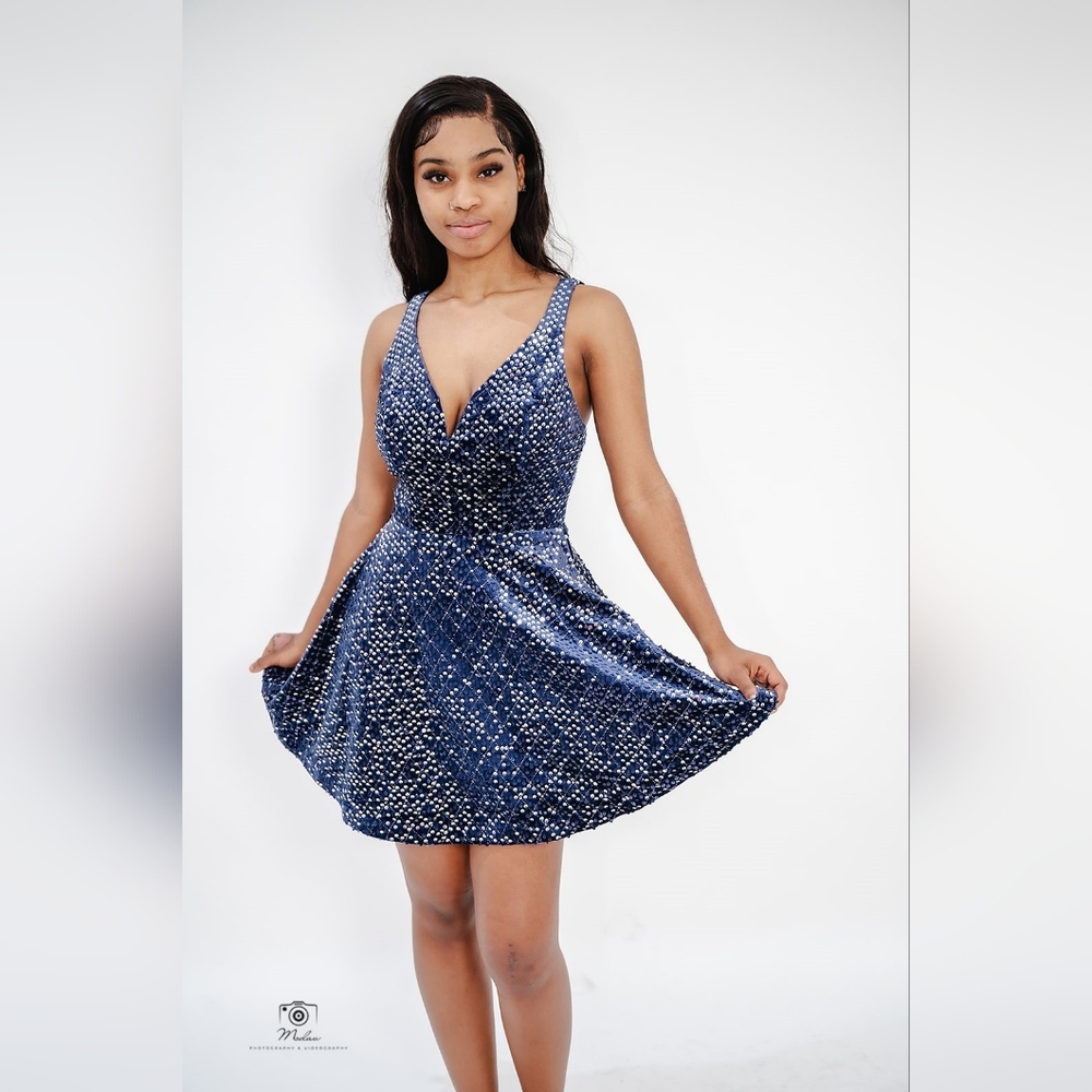 CITY STUDIOS Juniors' Sequined Velvet Fit & Flare Dress dress